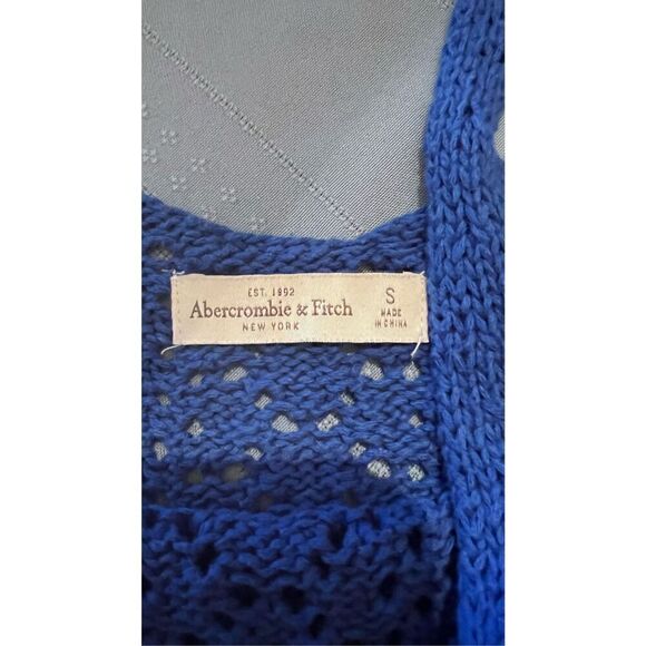 ABERCROMBIE & FITCH BLUE CROCHET TANK TOP SIZE S - Picture 8 of 11